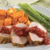 Curried Pork Tenderloin with Cranberry Chutney