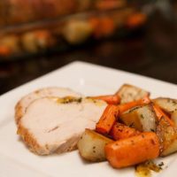Orange Glazed Turkey with Potatoes and Carrots